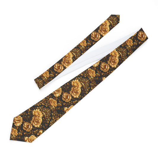 KAMBI Royal Bloom Tie — Midnight Gold Edition