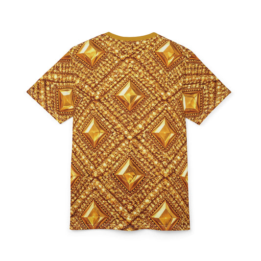 KAMBI Gold Jewel Pattern Shirt – Luxury All Over Print Unisex Polyester T-Shirt